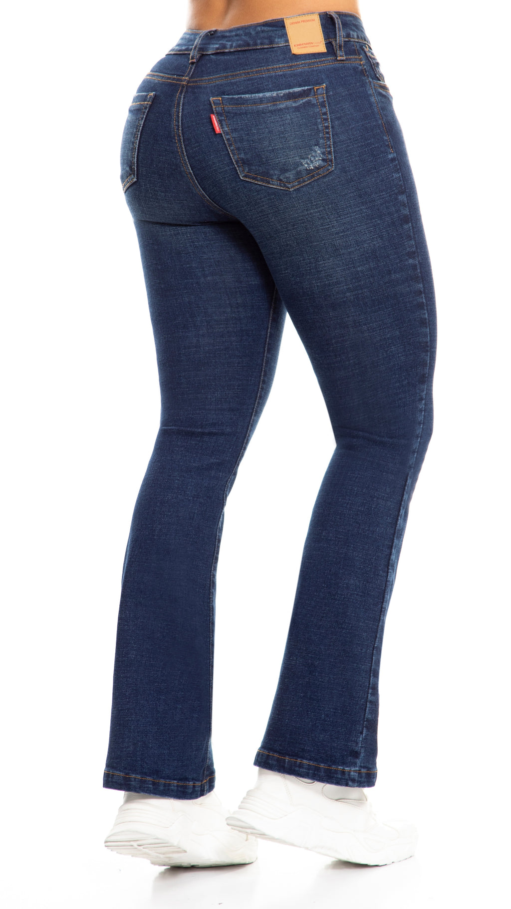 Jean 3 Botones Bota Campana Levanta Cola Tiro Alto con Botones | Ref. J3276