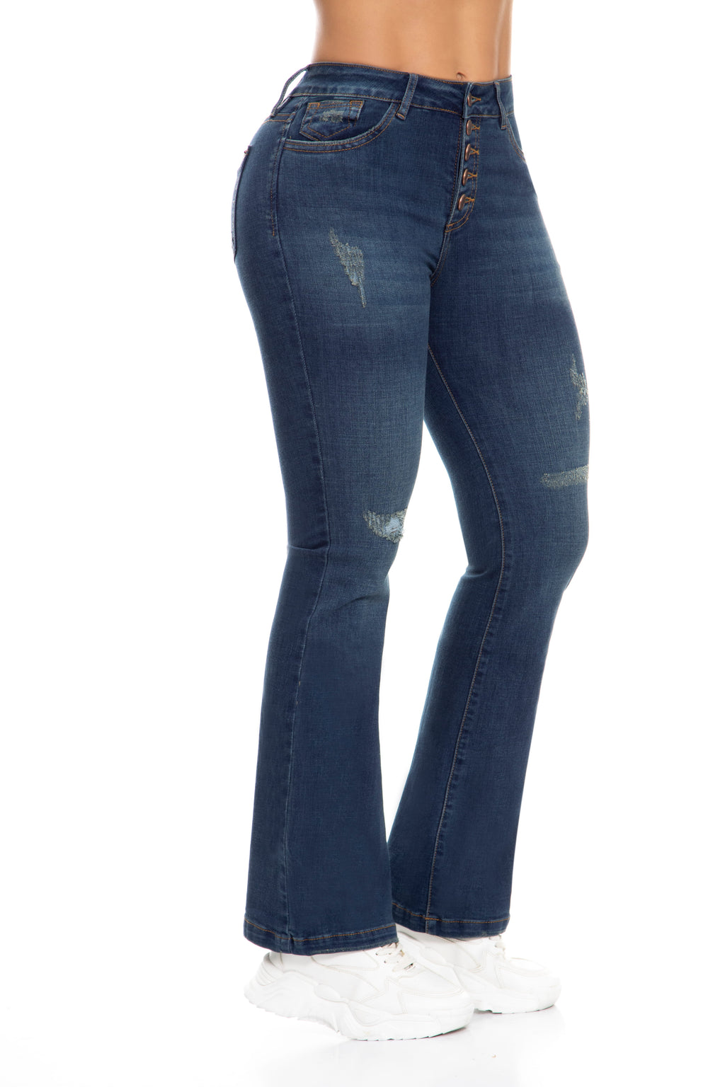 Jean 2 Botones Desgaste J3299 | Bota Campana de Horma Perfecta con Actitud