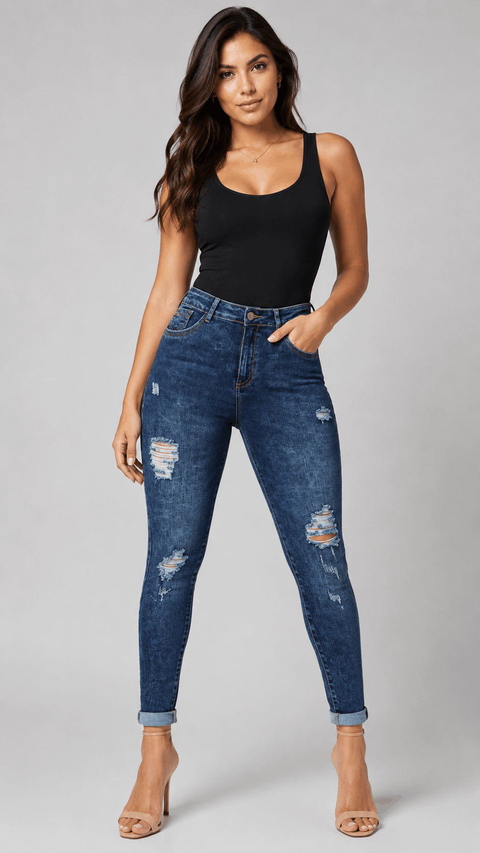 Jean J3349 | Skinny Destroyed de Horma Perfecta