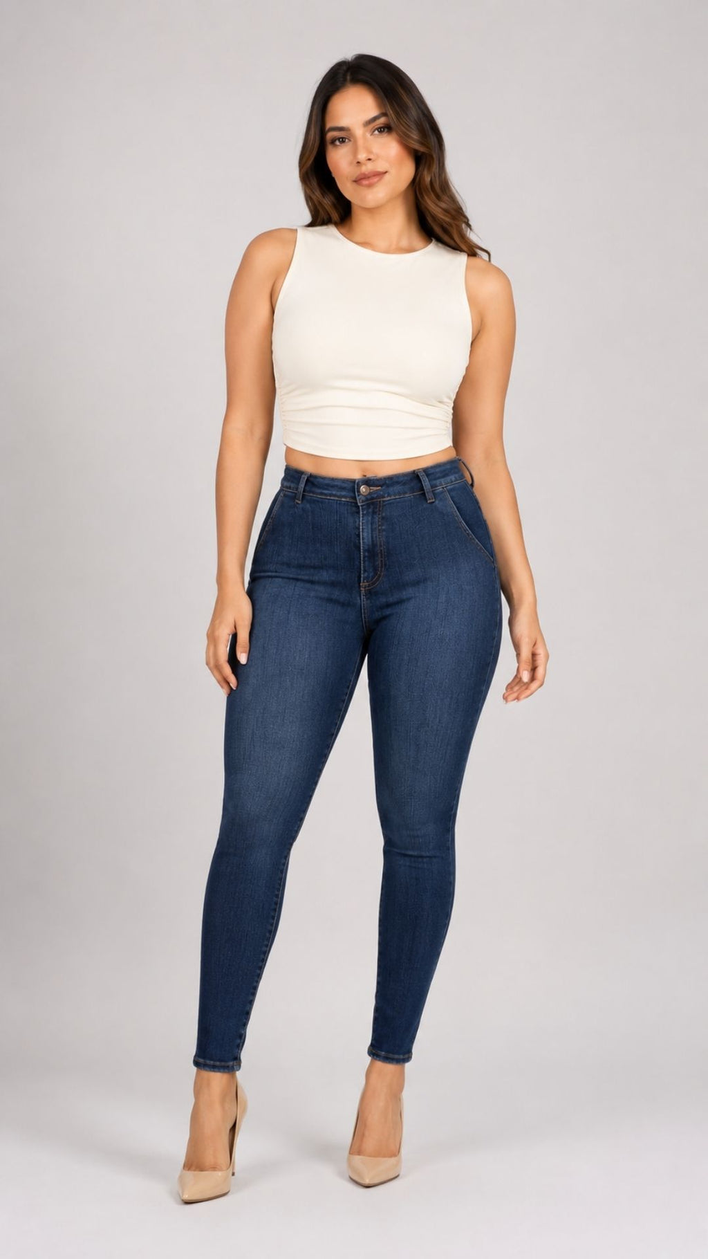 Jean Skinny Levanta Cola con Pinza y Bolsillo Diagonal | J3411