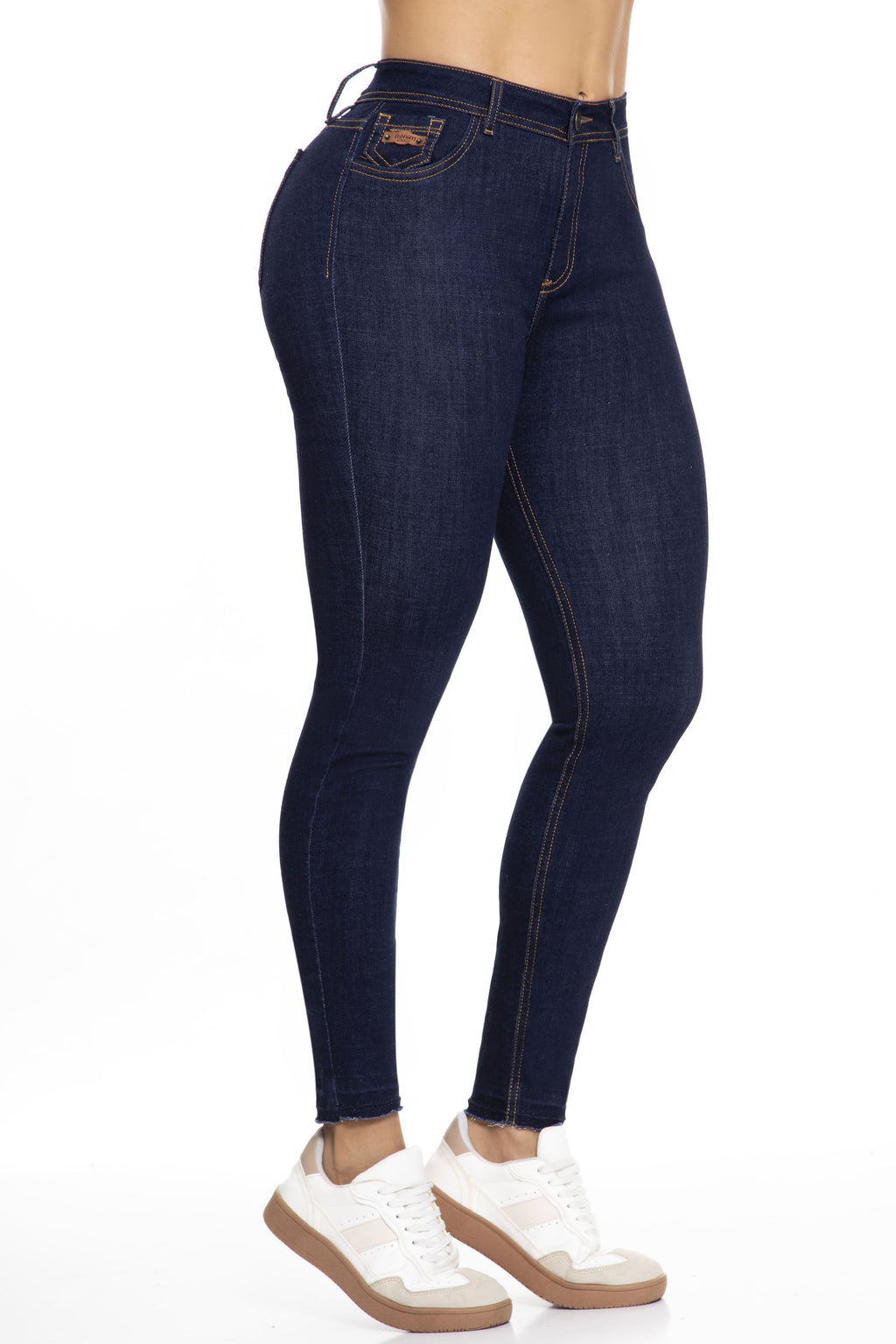 Jean Skinny Levanta Cola Azul êndigo Desflecado J3414 DenimClazz