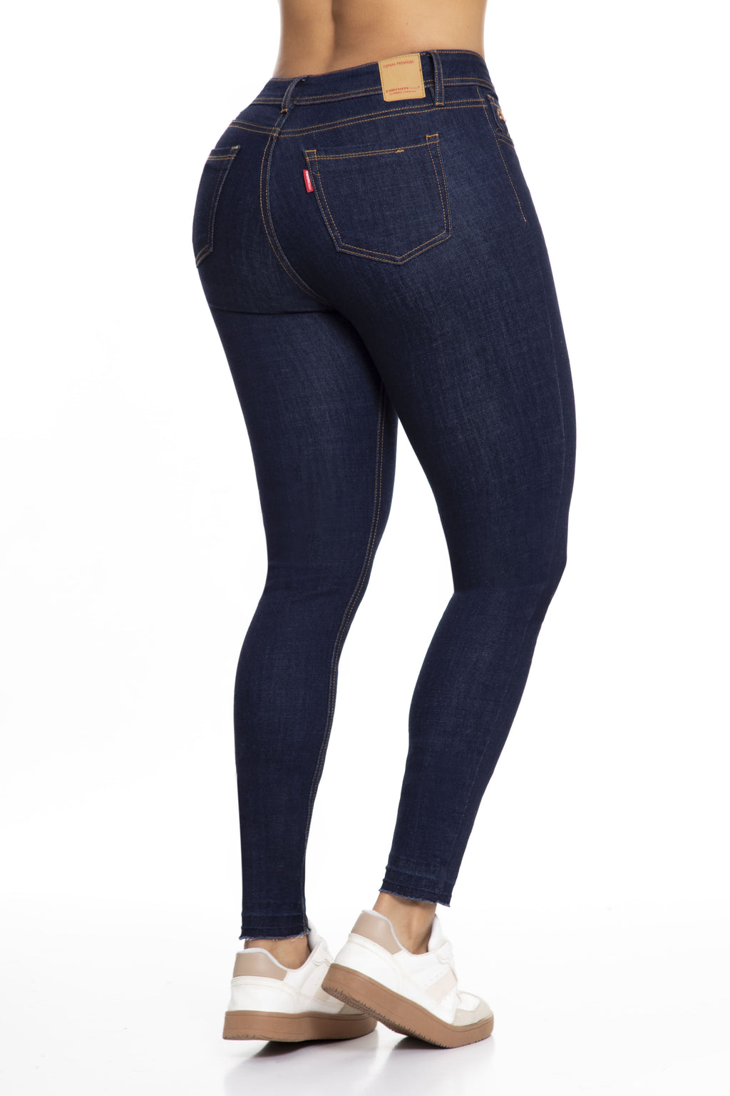 Jean Skinny Levanta Cola Azul êndigo Desflecado J3414 DenimClazz