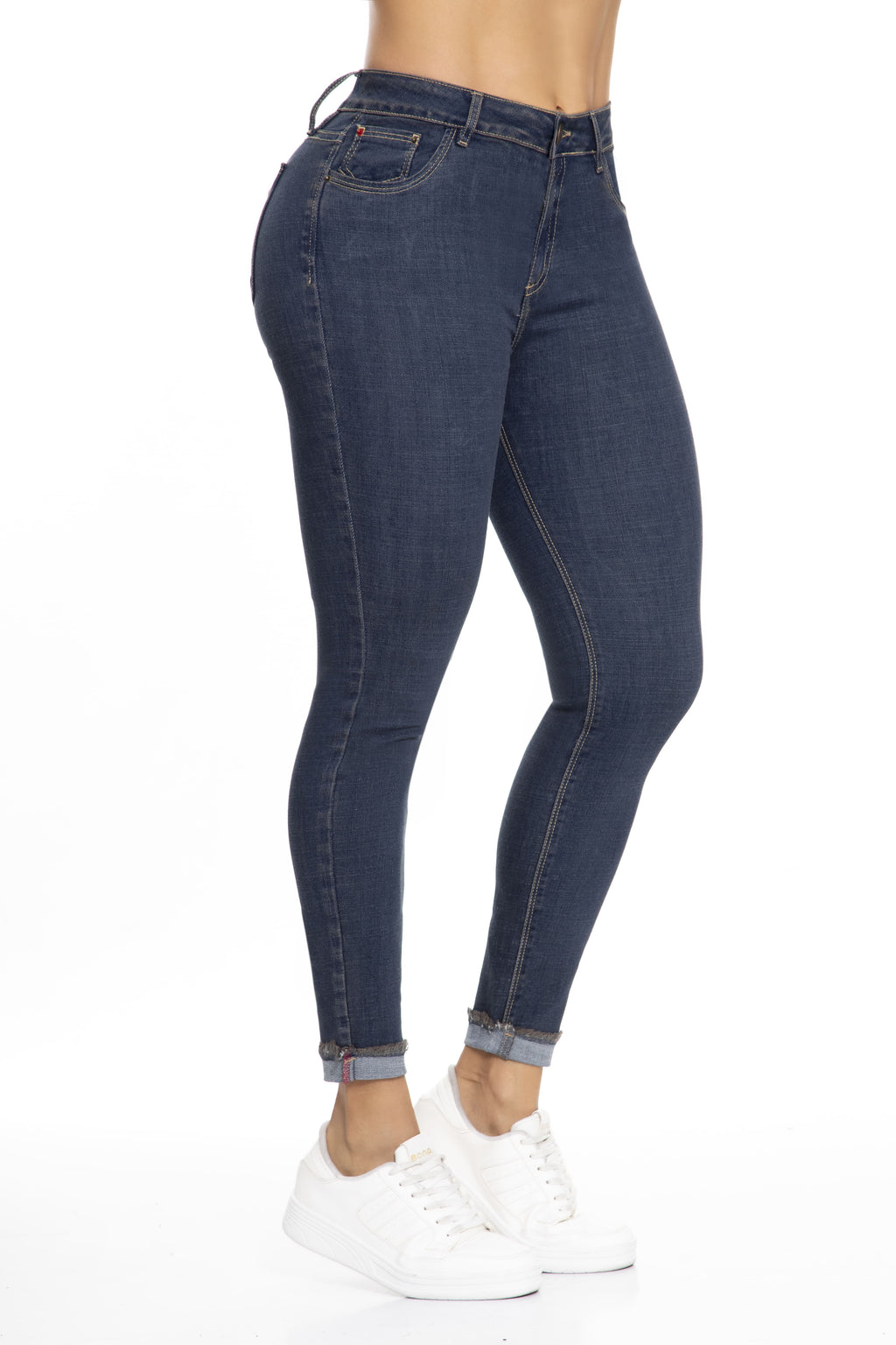 Jean Skinny Levanta Cola Azul Bota con Doblez J3415 DenimClazz