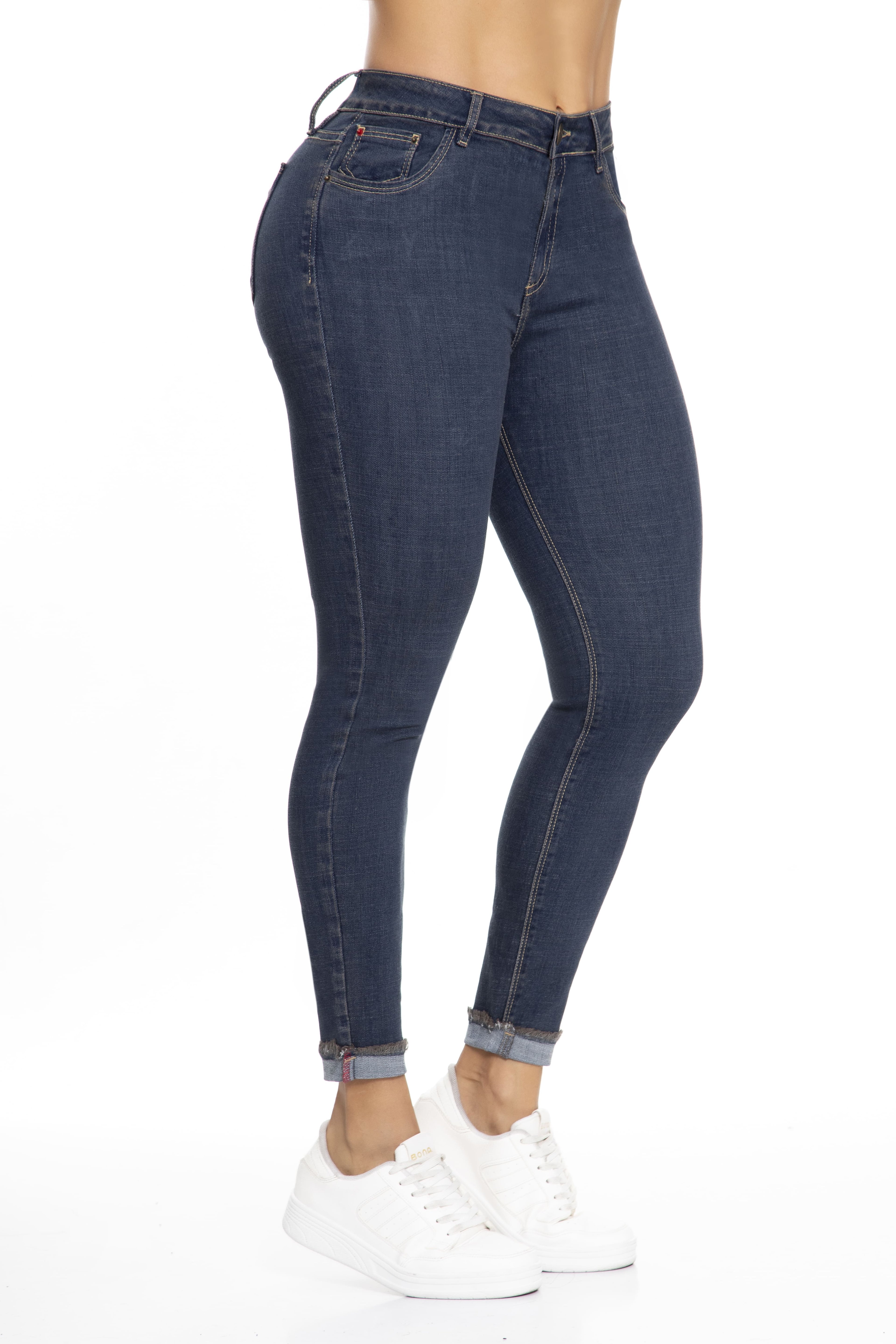 Jean Skinny Levanta Cola Azul Bota con Doblez J3415 DenimClazz