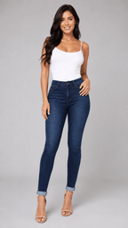 Jean Skinny Levanta Cola Azul Oscuro J3417 DenimClazz
