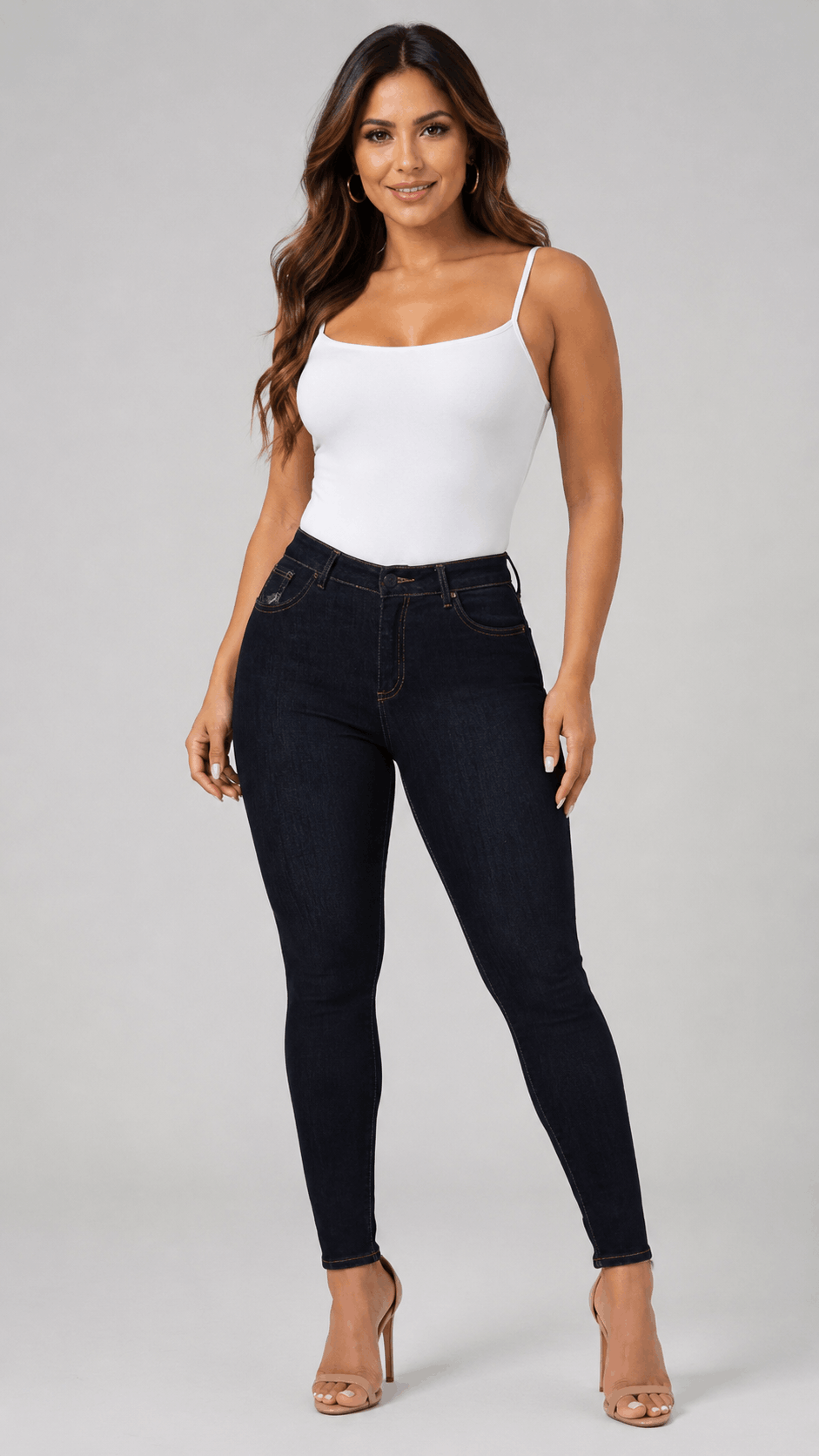Jean Skinny Levanta Cola Azul Noche J3426 DenimClazz