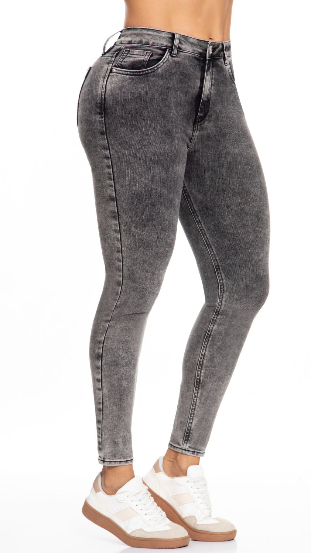 Jean Skinny Levanta Cola Gris Acido J3432 DenimClazz