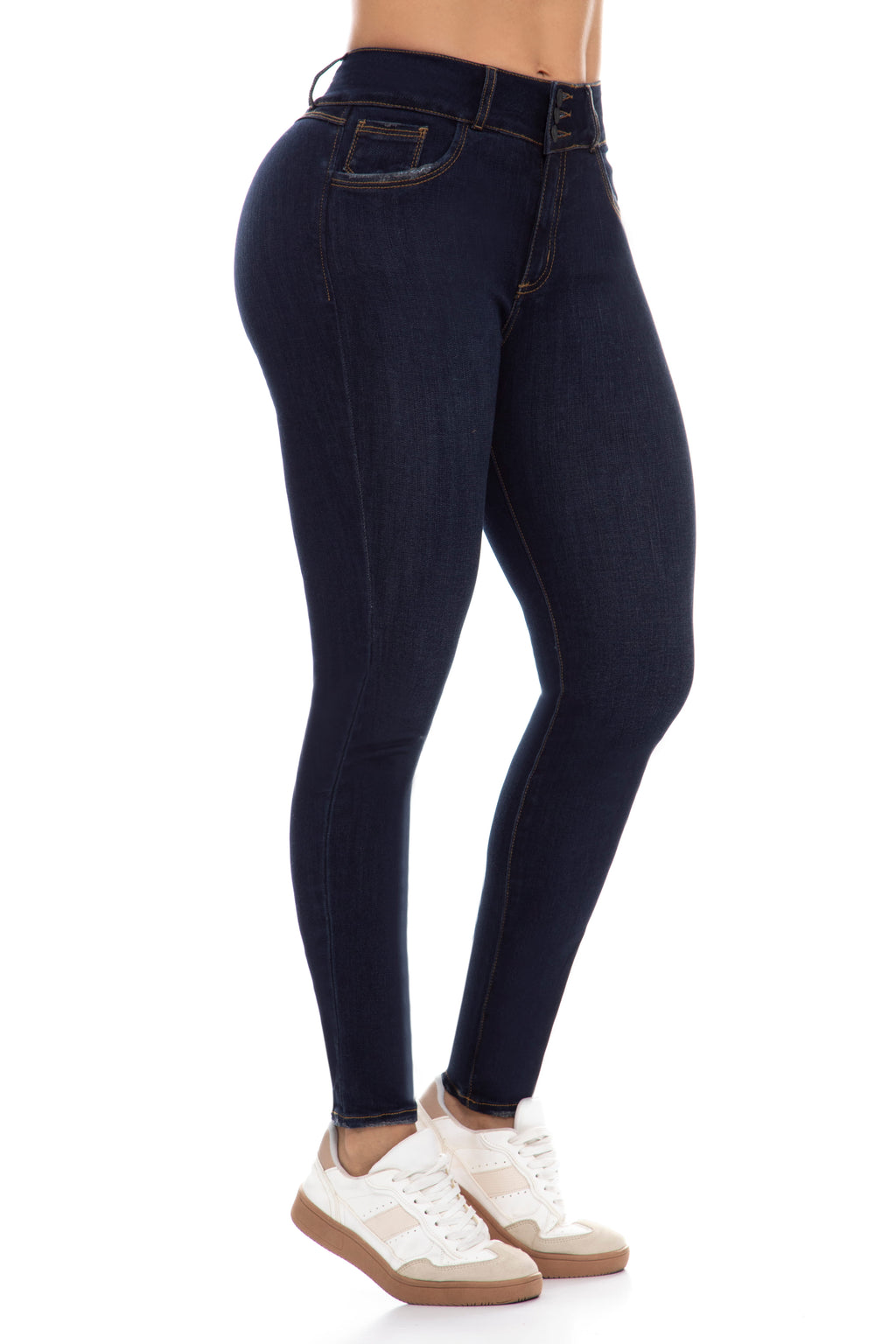 Jean Skinny  3 Botones Azul oscuro J3454 | Levanta Cola Premium de Horma Perfecta