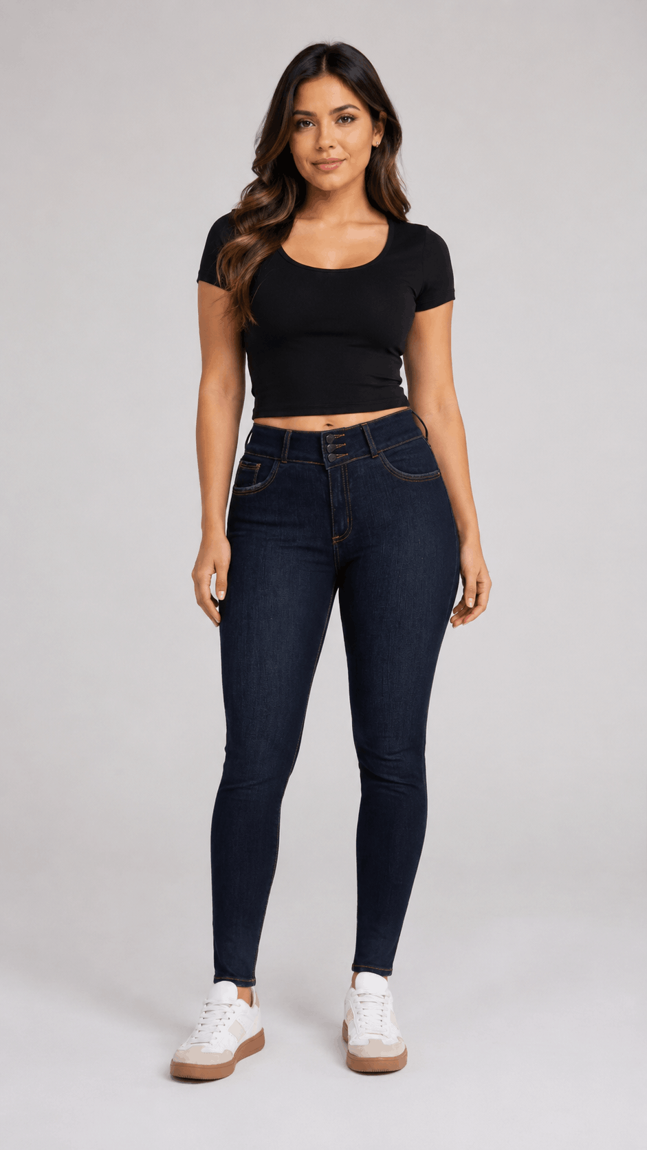 Jean Skinny  3 Botones Azul oscuro J3454 | Levanta Cola Premium de Horma Perfecta
