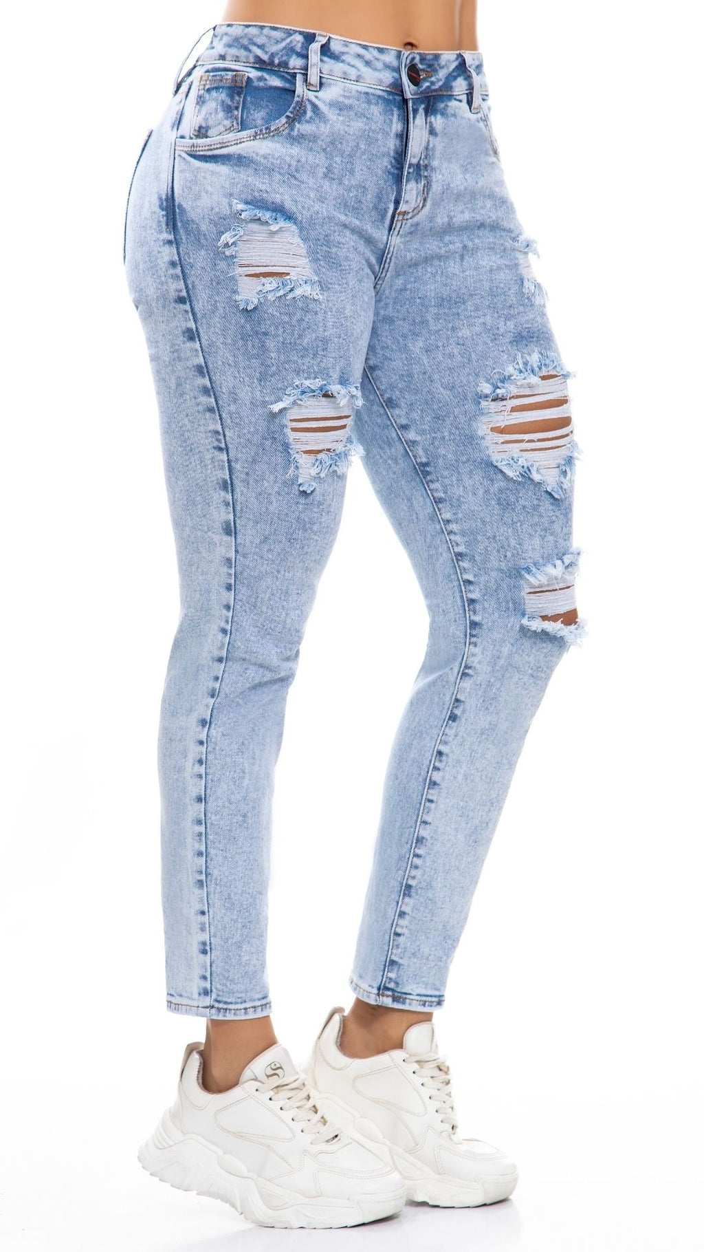 Jean Boyfriend Dirty Levanta Cola con Rotos | J3482