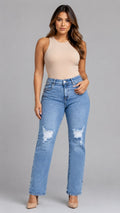 Jean Flare Levanta Cola con Rotos | J3484