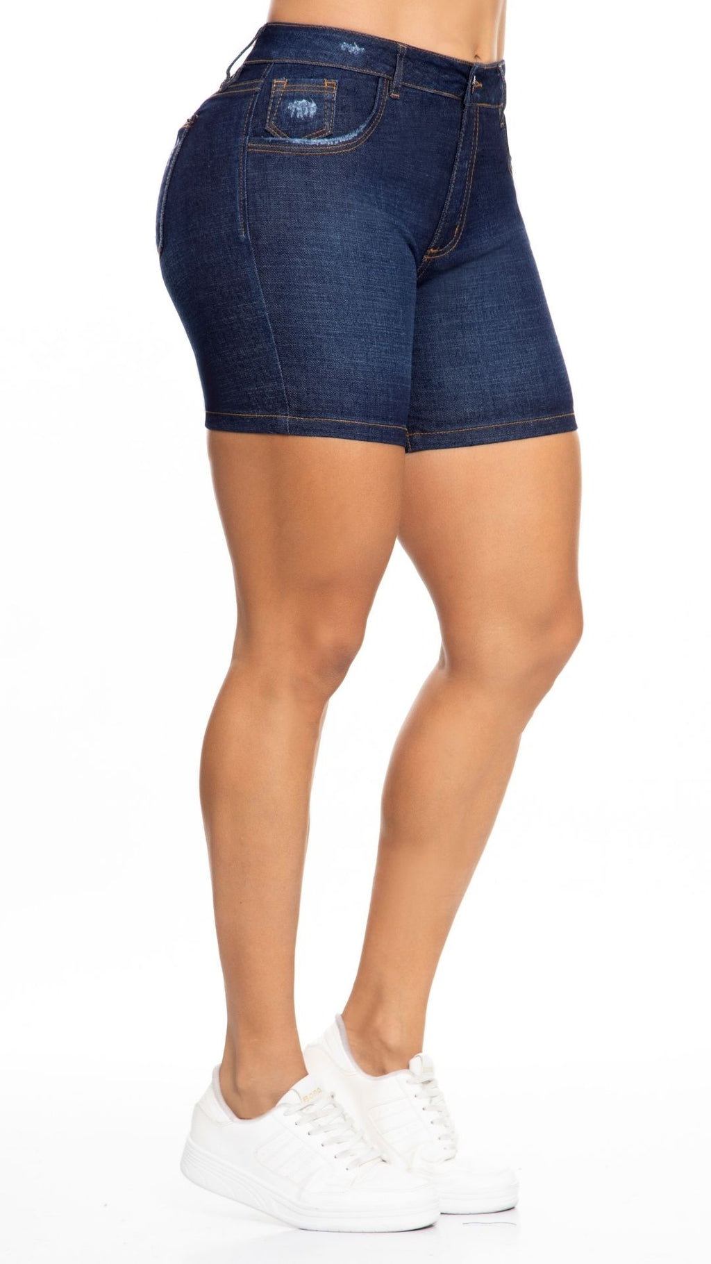 Short Denim Levanta Cola Media Pierna con Ruedo | S3364