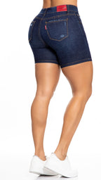 Short Denim Levanta Cola Media Pierna con Ruedo | S3364